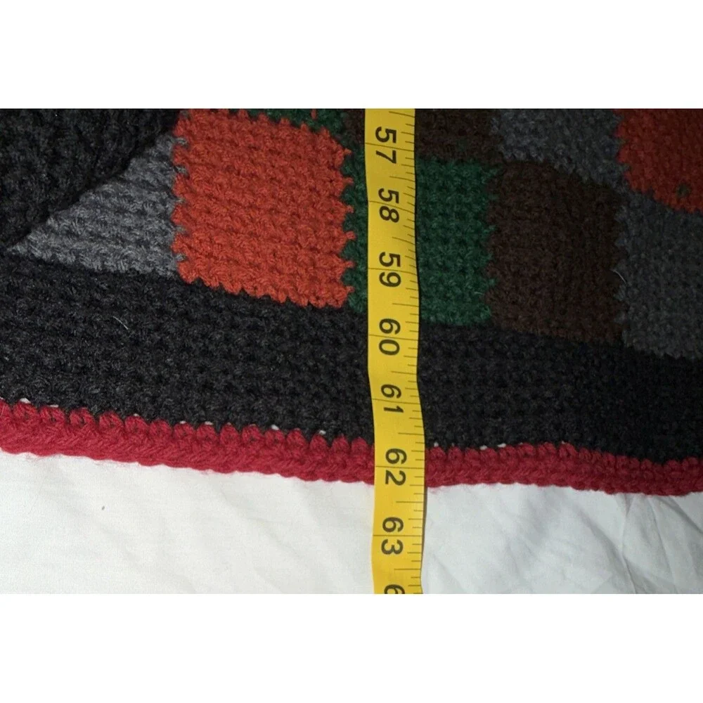 Vintage Handmade crochet afghan blanket 62 in x 54